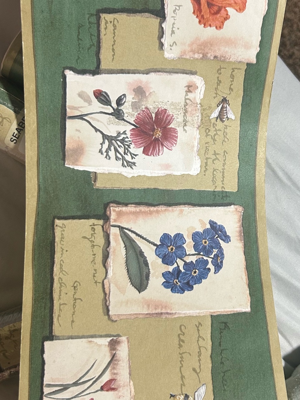 Seabrook Designs vintage floral print wallpaper